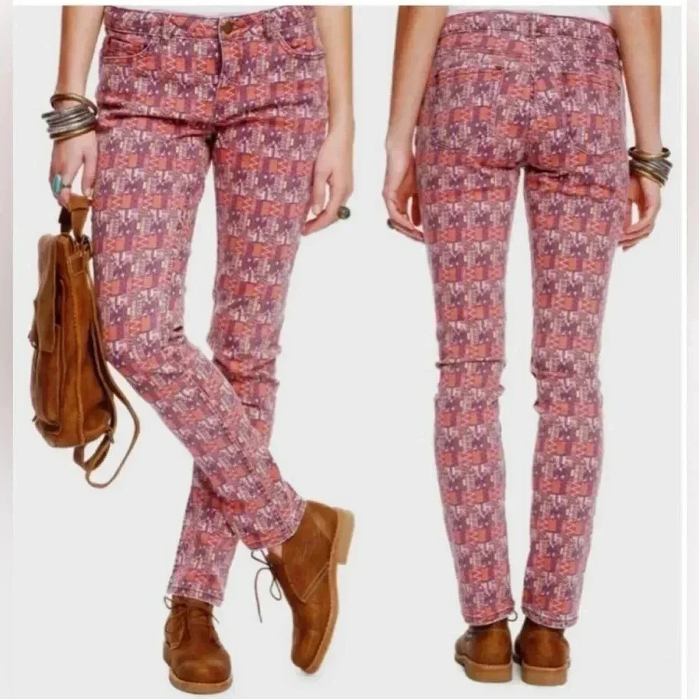 Roots Navajo Printed Aztec Vibe Skinny Jean Size 28